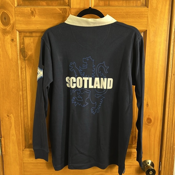 NWT Men’s long sleeve polo shirt w Scotland on the back.  Size S - Picture 2 of 7
